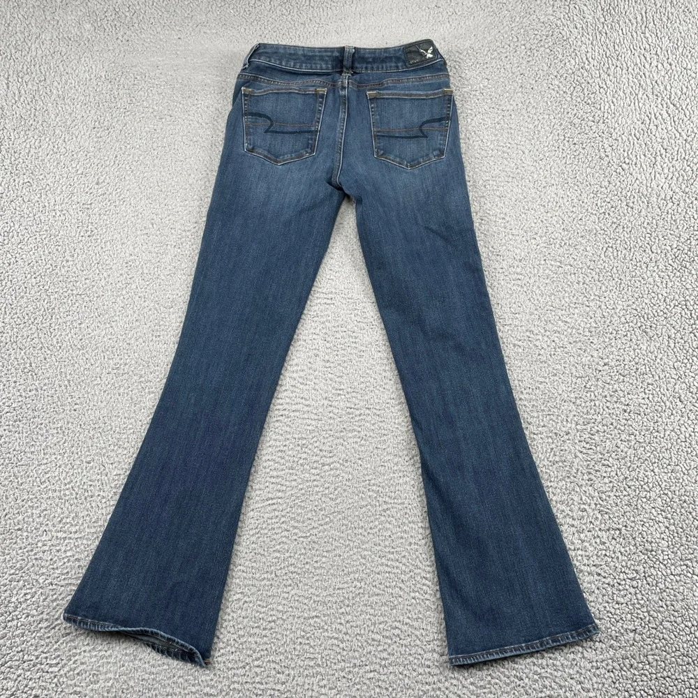 American Eagle Jeans Womens 4 Blue Skinny Kick 360 Super Stretch Denim Flare